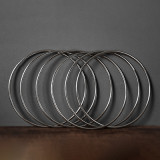 Deluxe Traditional Chinese Linking Rings 6 Rings Set (8.7 Inch, Chrome, Solid)