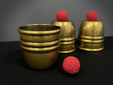 Super Cups and Balls (Brass/Aged) by Oliver Magic