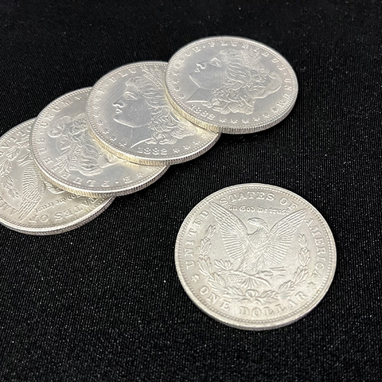 アメリカ合衆国 銀製 4枚セット Cupronickel Morgan Dollar Shell and Coin Set (4 Coins 1 Shell) by