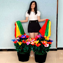 Deluxe Potted Flower from Silks (Round Petal)