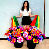 Deluxe Potted Flower from Silks (Round Petal)