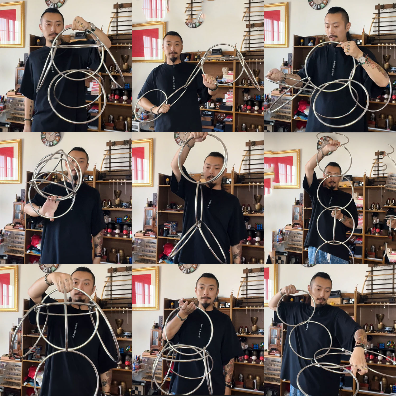 12 Inch Linking Rings 6 Rings Set (Strong Magnetic Lock) by J.C