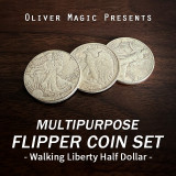 Multipurpose Flipper Coin Set (Walking Liberty Half Dollar) by Oliver Magic