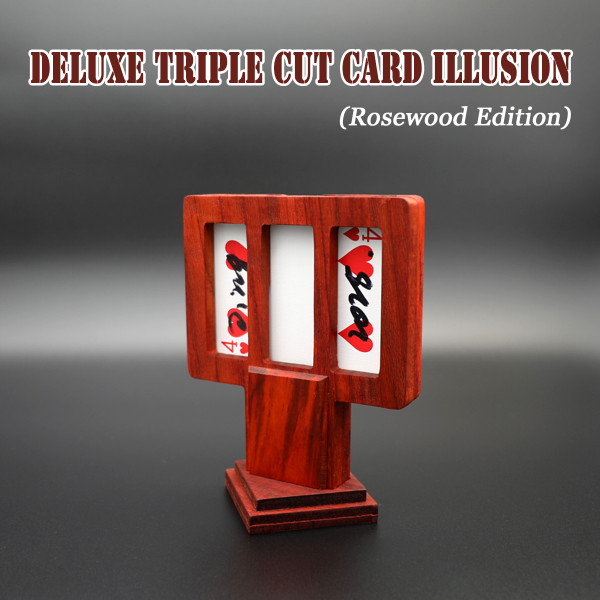 * Deluxe Triple Cut Card Illusion (Rosewood Edition)