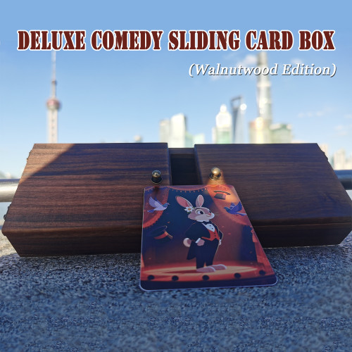 Deluxe Comedy Sliding Card Box (Walnutwood Edition)