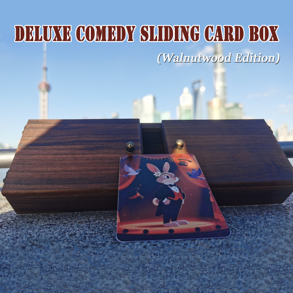 Deluxe Comedy Sliding Card Box (Walnutwood Edition)