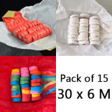 Throw Streamers - 3 Colors, Pack of 15 (30 x 6 Meters)