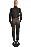 Casual Basics Stand Collar Long Sleeve Camo Pants Sets