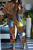 Casual Basics Stand Collar Long Sleeve Camo Pants Sets