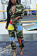 Casual Basics Stand Collar Long Sleeve Camo Pants Sets