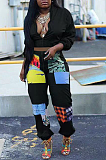 Casual Basics Stand Collar Long Sleeve Camo Pants Sets