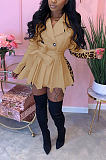 Night Out Sexy Leopard Camo Long Sleeve Self Belted Mini Dress K8938