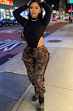 Casual Polyester Camo High Waist Pants Overalls BBN127