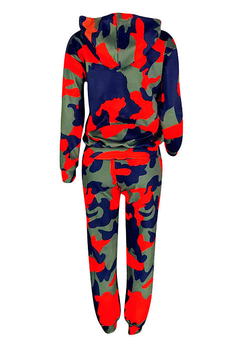 Fashion Casual Camo Sets Casual Long Sleeve Hooded Two- Piece YMT6045