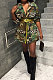 Casual Camo Long Sleeve Spliced Leopard Coat Exclude From Belt Q715