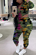 Casual Sporty Camo Long Sleeve Long Pants Sets MOM5057
