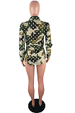 Casual Camo Long Sleeve Lapel Neck Utility Blouse KSN5086