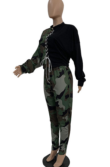 Street Long Sleeve Camo Leopard Two-Piece MTY6350