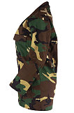 Womenswear Long Camo Coat Frock Casual Long Sleeve Coat Q8045