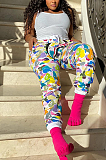 Casual Acetate Camo Slant Pocket Mid Waist Long Pants ORY5180