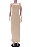 Sexy Irregularity Pit Bar High Split One Shoulder Long Dress GL6365