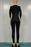 Spliced Net Yarn Perspective Bodycon Jumpsuits YM169