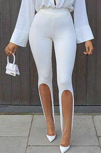 Pit Bar Trendy High Open Fork Hollow Out High Waist Stirrup Leggings GL6356