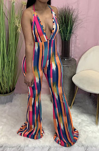 Fashion Printing Loose  Wide Leg Jumpsuits WJ5200