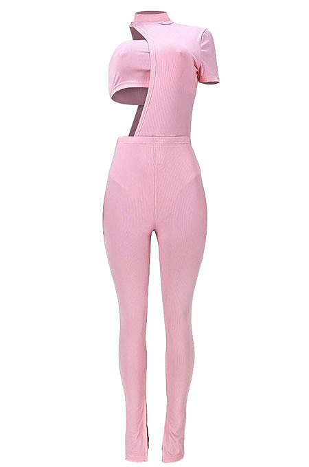Dissymmetry Pit Bar Chest Wrap Lined Clothes Open Fork Pant Three Pieces GL6337