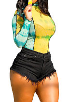 Sexy Women Spliced High Neck T Shirts XQ1091