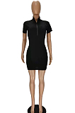 Casual Sexy Sport Zipper Dresses MN8340