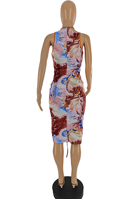 Fashion Print Bikini Bind Blouse Three-Piece Dresses SQ936