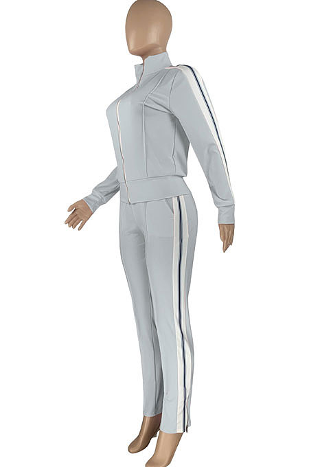 Pure Color Spliced Sport Casual Two-Pieces HR8158