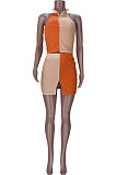 Fashion Casual Women Pit Bar Spliced Two-Pieces MDF5213
