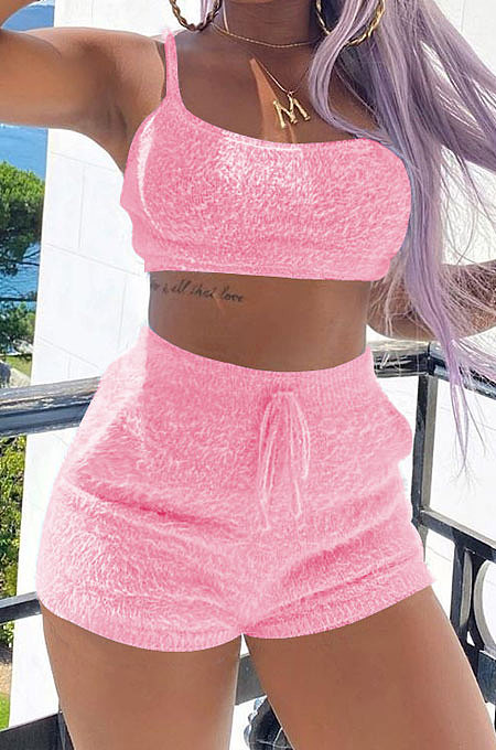 Pure Color Breathable Vest Shorts Sets QQM4201