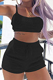 Pure Color Breathable Vest Shorts Sets QQM4201