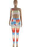 Fashion Women Colorful Gradient Color Positioning Printing Two-Pieces HR8159