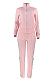 Pure Color Spliced Sport Casual Two-Pieces HR8158