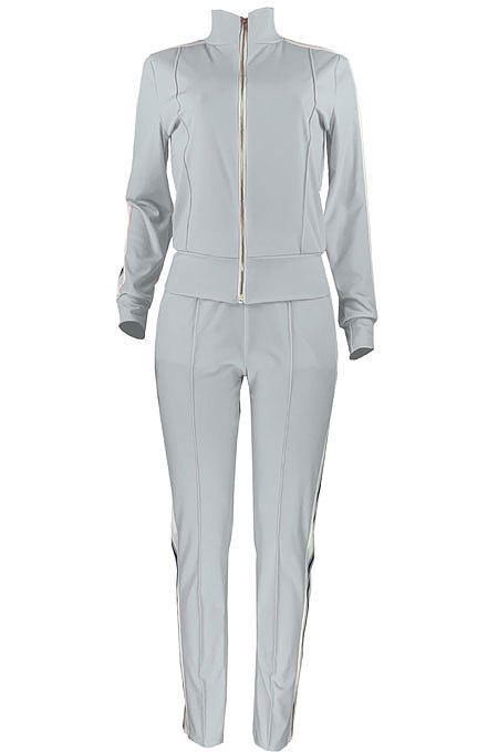 Pure Color Spliced Sport Casual Two-Pieces HR8158