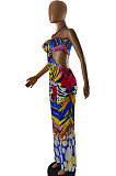 Fashion Print Chest Wrap Hang A Neck Jumpsuit SQ939