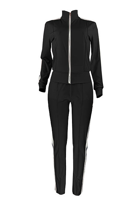 Pure Color Spliced Sport Casual Two-Pieces HR8158