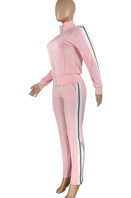 Pure Color Spliced Sport Casual Two-Pieces HR8158