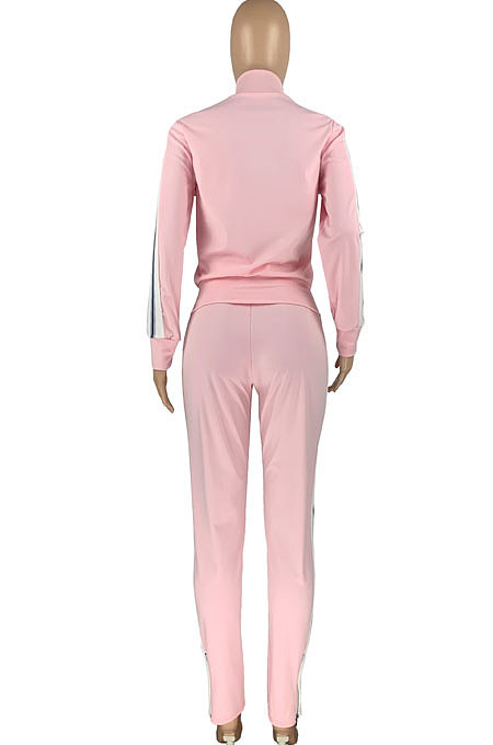 Pure Color Spliced Sport Casual Two-Pieces HR8158
