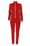 Pure Color Spliced Sport Casual Two-Pieces HR8158