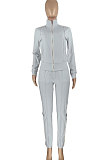 Pure Color Spliced Sport Casual Two-Pieces HR8158
