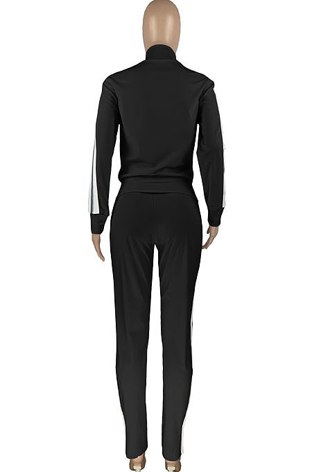 Pure Color Spliced Sport Casual Two-Pieces HR8158