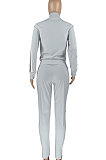 Pure Color Spliced Sport Casual Two-Pieces HR8158