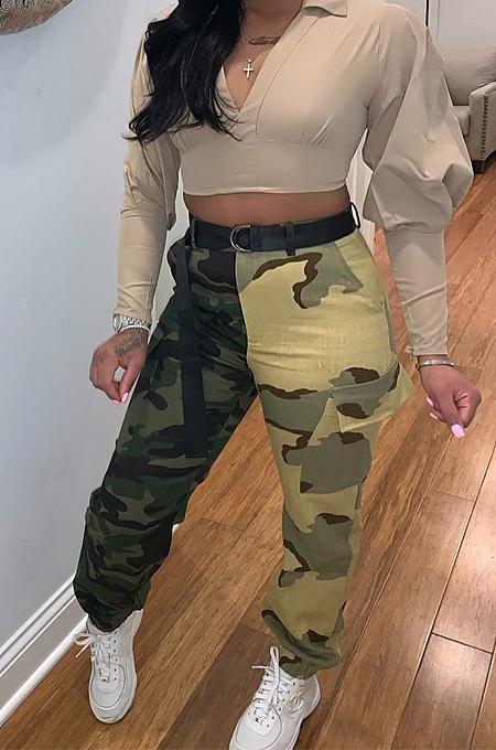 Cute Camouflage Joining Together Casual Pants MTY6376