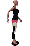 Contrast Color Midriff Yoge Sport Jumpsuit TRS1110