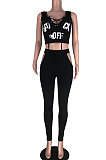 Euramerican Trendy Women Sexy Lovely Hollow Out Bind Letter Printing Pants Sets HAA9018